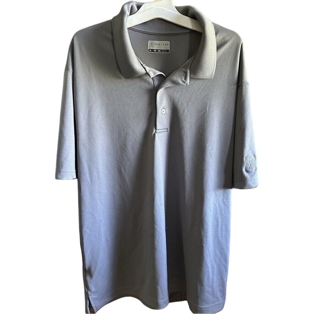PGA TOUR‎ Golf Polo Shirt Performance Moisture Wicking Gray Men's Size XLarge